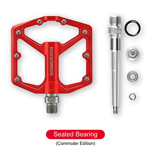 ROCKBROS Bike Pedals, Flat Aluminum 9/16" Sealed Bearing Lightweight Platform for Road Mountain BMX MTB Bike - Image 4