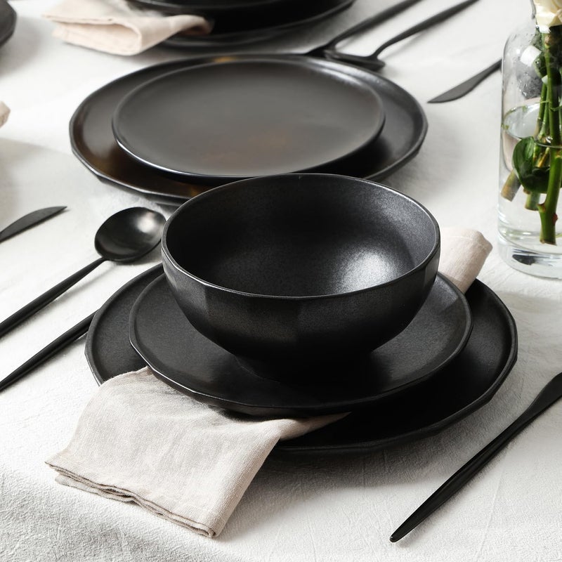 Stone Lain Rio 12Piece Dinnerware Set Stoneware Black - Image 3