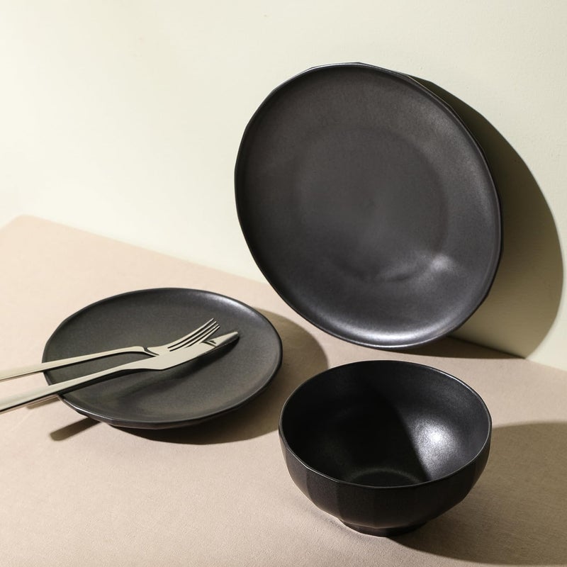 Stone Lain Rio 12Piece Dinnerware Set Stoneware Black - Image 2