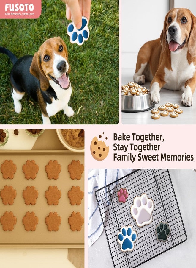 FUSOTO Dog Paw Cookie Cutters Set, Cookie Cutter for Homemade Dog Treat, 4Pcs Stainless Steel Cutters Dog Paw Shape for Cookie Baking, Sandwiches, Biscuits, Fruit, Vegetable - Image 3