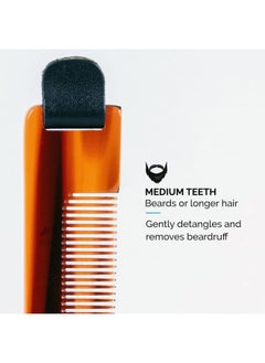 Zeus Pocket Beard Comb with Leather Sheath, Handmade Saw-Cut Pocket Beard & Mustache Comb with Travel Storing Case (U11)  - Image 4