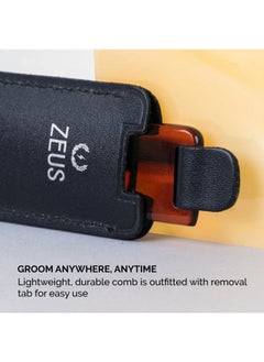 Zeus Pocket Beard Comb with Leather Sheath, Handmade Saw-Cut Pocket Beard & Mustache Comb with Travel Storing Case (U11)  - Image 5
