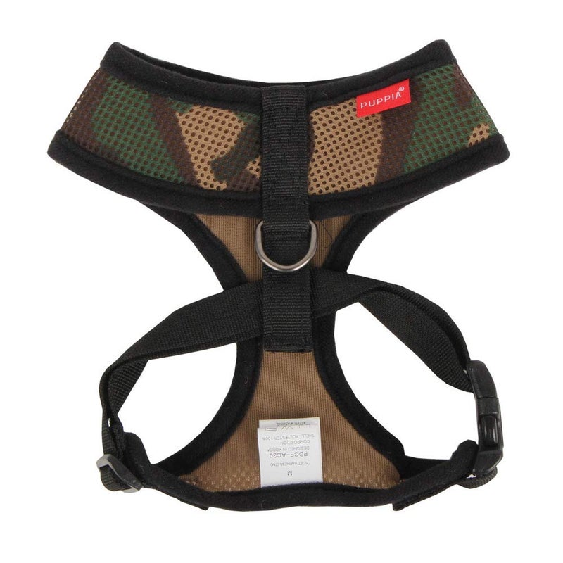 Puppia Soft Dog Harness No Choke Over-The-Head Triple Layered Breathable Mesh Adjustable Chest Belt and Quick-Release Buckle, Camouflage, Small - Image 2