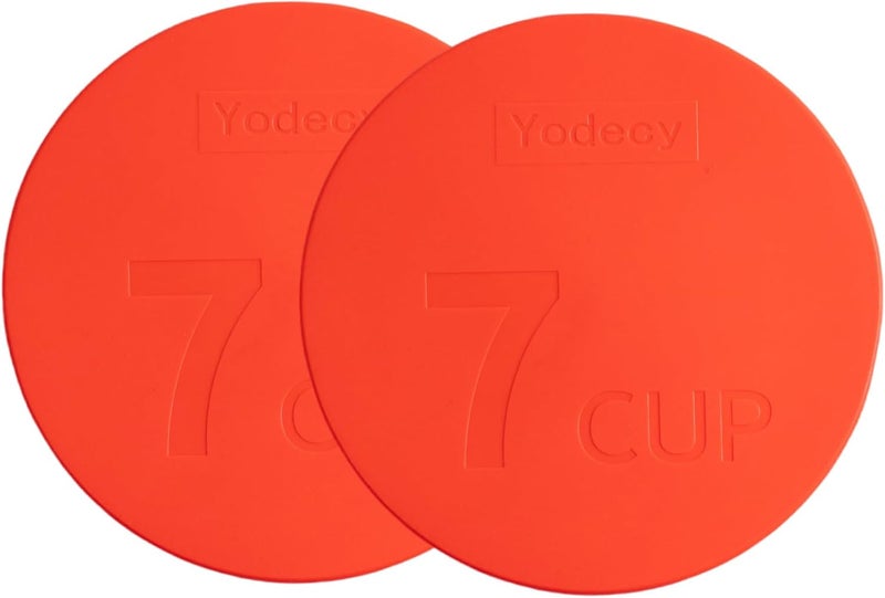 7Cup Silicone Bowl Lids fit Pyrex Glass Bowls 7402-PC 7 Cup, Silicone Bowl Lids fit Anchor Hocking Glass Bowls 7402-PC 7 Cup,Replacement Lid 7.28in(2 Pack Red)