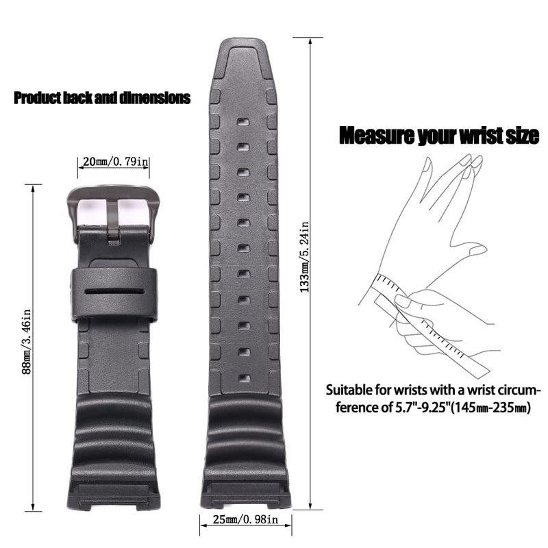 MCXGL Resin watch band Replacement for Casio SGW-100 Waterproof sports watch strap SGW100 wristband - Image 2