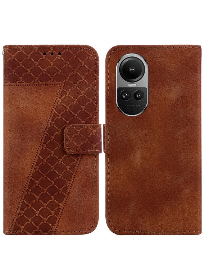 اس-توب جراب لهاتف OPPO Reno10 5G / Reno10 Pro Global جراب هاتف جلدي منقوش على شكل سبعة أشكال - Image 1