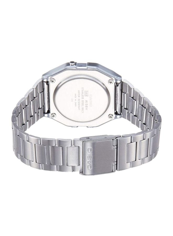 CASIO Men Unisex Stainless Steel Digital Watch A-158WA-1D - 33.2 mm - Image 2