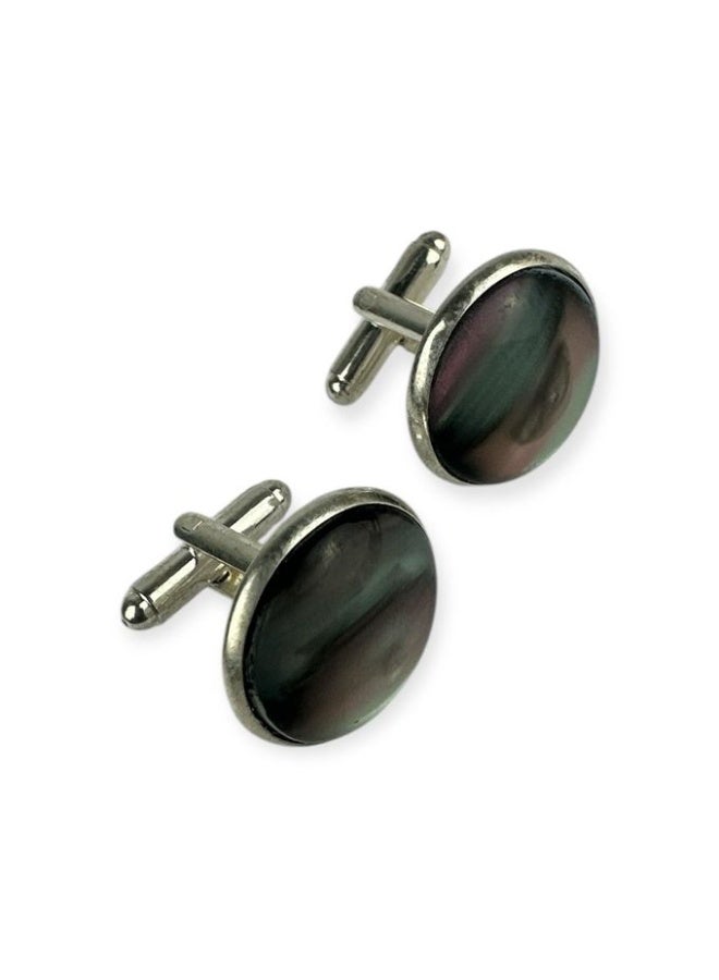 Men's Oversized Cufflinks - Natural Abalone Shell with Attractive Pearl Tones - Luxurious Design Adds a Touch of Elegance to Formal Shirts - Image 3