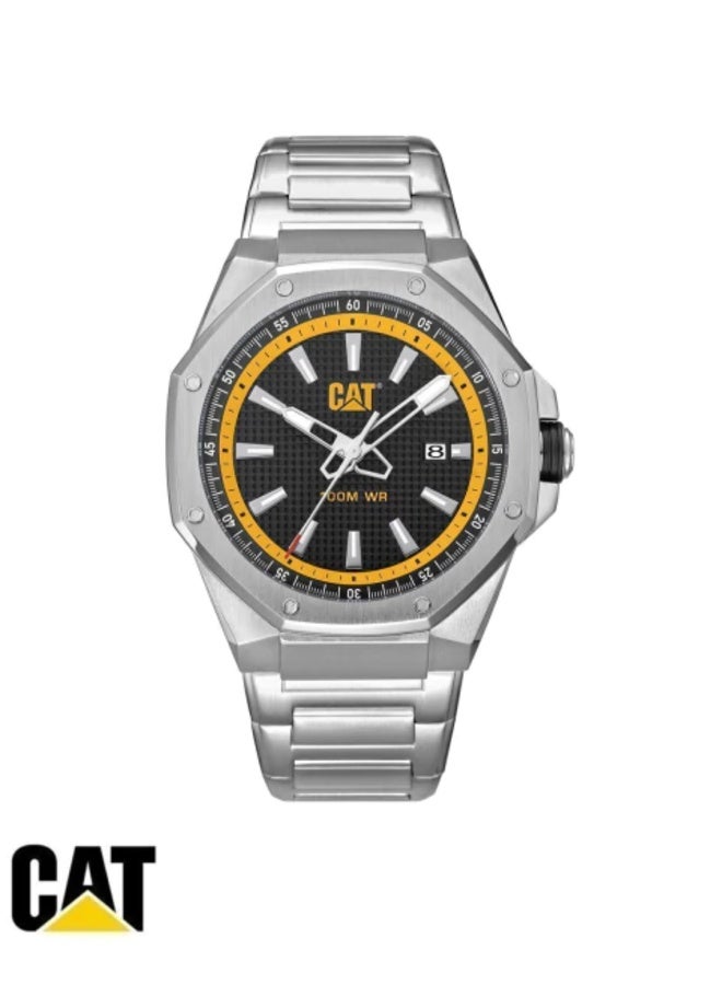 CATERPILLAR CAT (Caterpillar) Hexline AW.141.11.127 Men's Quartz Watch, Stainless Steel, Black Dial, 42mm - Image 1