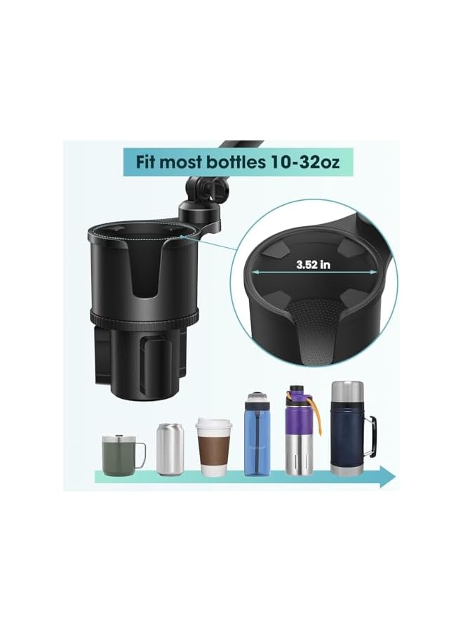 S-TOP car phone mount cup holder, Universal Adjustable Hands Free Cup Holder Phone Mount for Car with Expandable Base, Sturdy Holder for 4-7 inches iPhone Cellphone and Most Beverage Bottles Black - Image 5