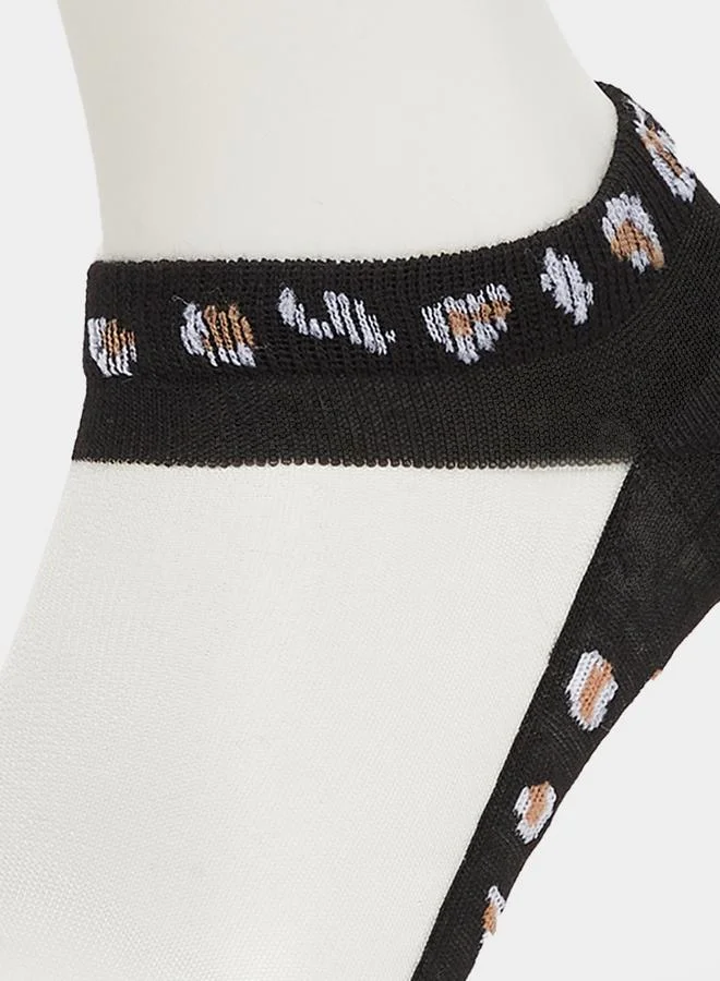 Styli Styli Set of 5 - Leopard Print Ankle Socks