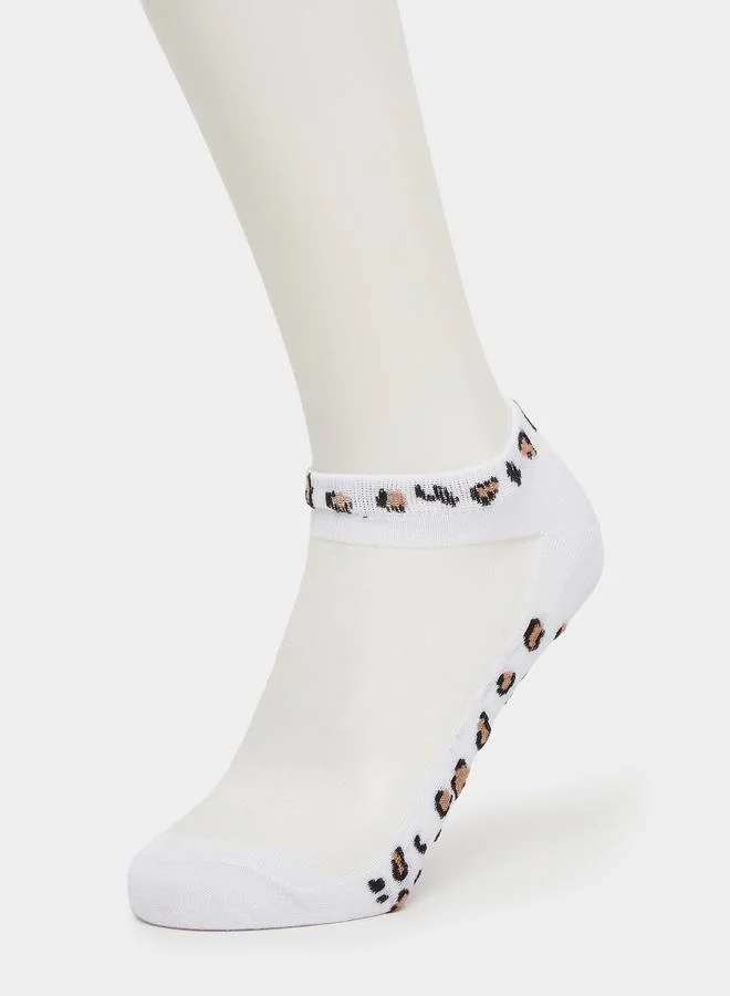Styli Styli Set of 5 - Leopard Print Ankle Socks