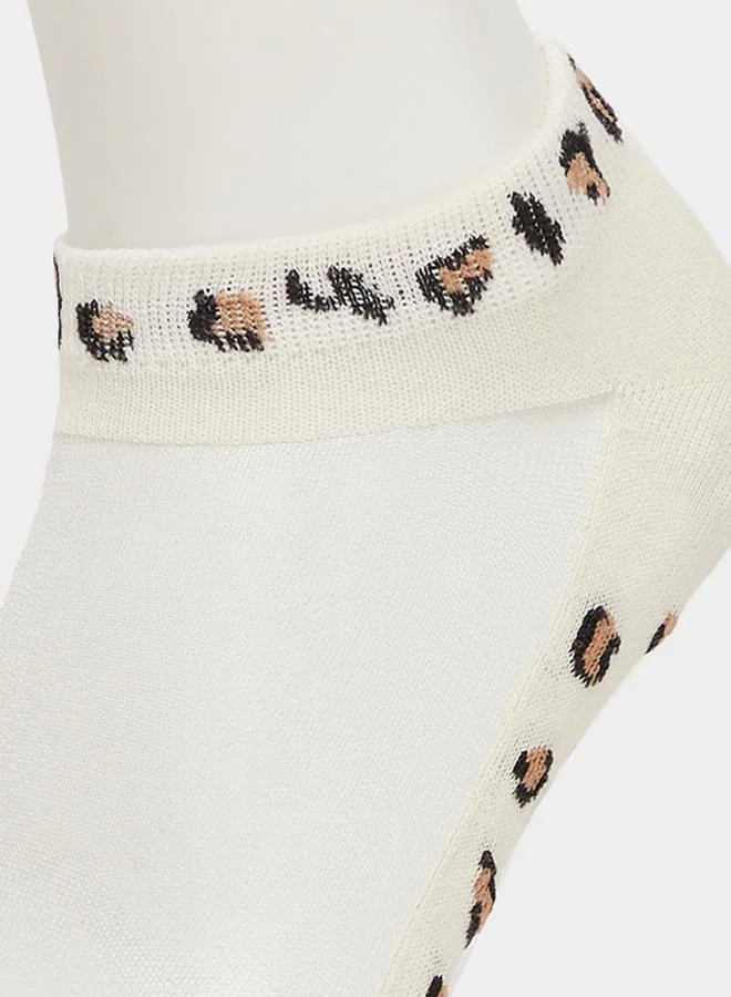 Styli Styli Set of 5 - Leopard Print Ankle Socks