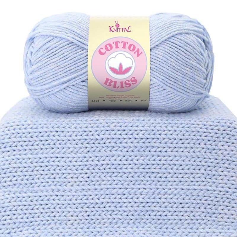 KnitPal Cotton Bliss Soft Cotton Blend Yarn for Crocheting, 4-Pack (640Yds / 400G), Free Patterns, Beginners Friendly - #4 Medium Worsted Weight Yarn for Baby Blanket - Lavender Bliss - Image 1