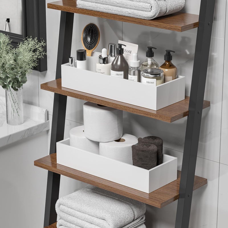 ZHWS Toilet Paper Basket, Bathroom Basket, Toilet Tank Tray for Storage Toiletries, Back of Toilet Organizer, Bathroom Vanity Tray for Makeup, Decorative Tray, Toilet Tank Basket 15" x 6" x 3 White - Image 2