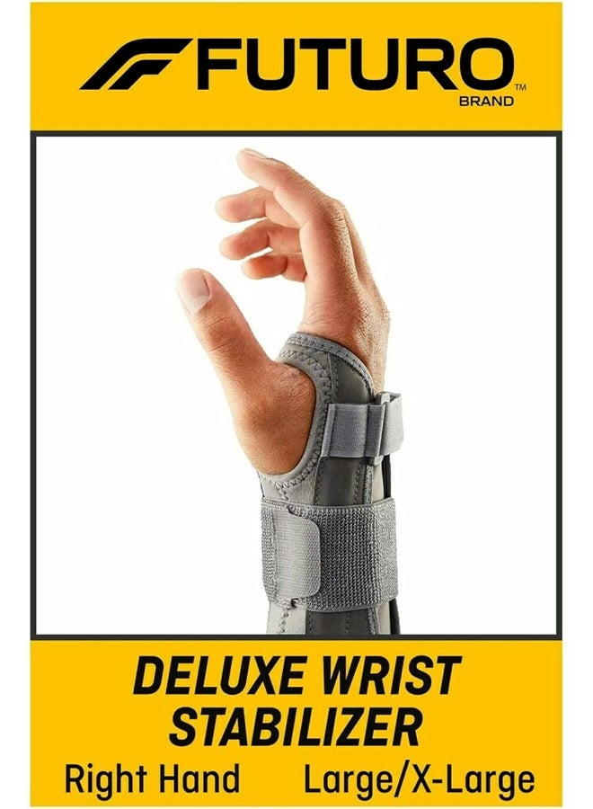 Futuro Deluxe Wrist Stabilizer Right Hand L/XL size, 1 unit/pack | Grey color | 09137ENT | Helps relieve pain symptoms | Firm support | Wrist support - Image 2