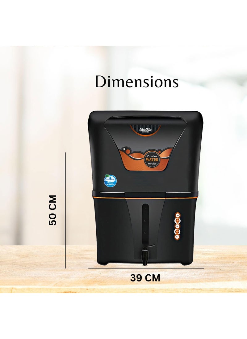 AQUA D PURE 4 in 1 Copper RO Water Purifier with 10 Stage Purification Filtration UV UF TDS Adjuster and 12 Liter Large Storage Tank Suitable for all type of water supply
