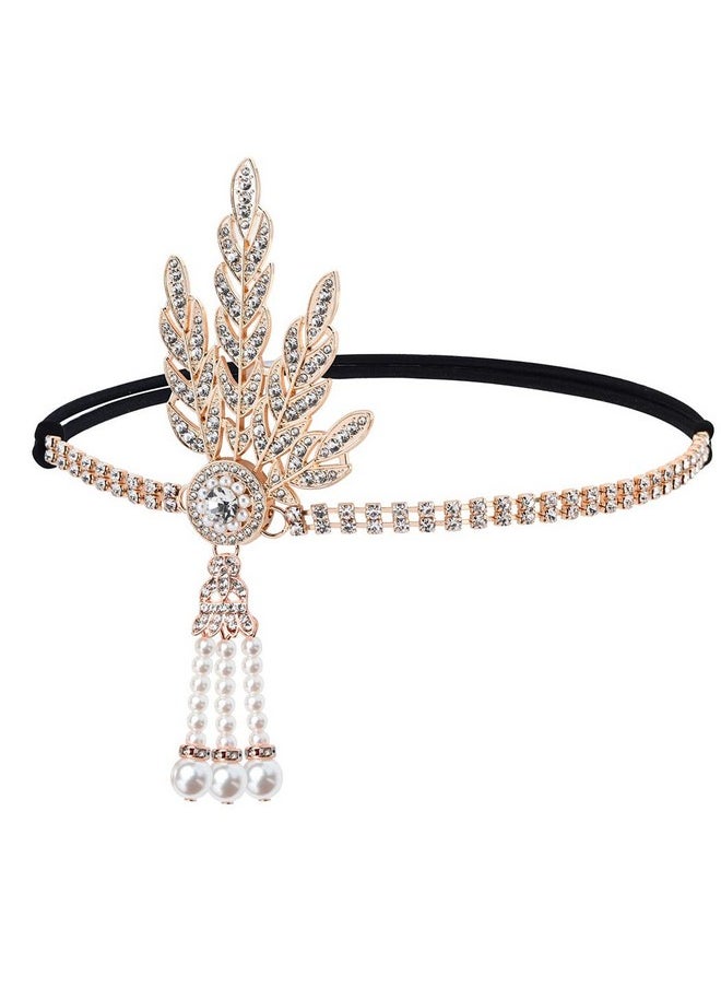 1920'S Flapper Headband Leaf Rhiestones Headpiece Pearl Tassel Bride Wedding Headdress Head Bands Bridal Flapper Hair Accessories Head Chain For Women And Girls (Gold) - pzsku/Z736A94A65AA64F7E6BFFZ/45/_/1721025118/53895429-fcca-41a4-9f9d-0218c8567160