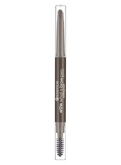 Essence | Wow What A Brow Waterproof Eyebrow Pencil | Shade 03 Dark Brown | Long Lasting Retractable Slim Brow Definer with Brush | Natural Finish for Defined & Bushy Eyebrows (Pack of 1) Dark Brown