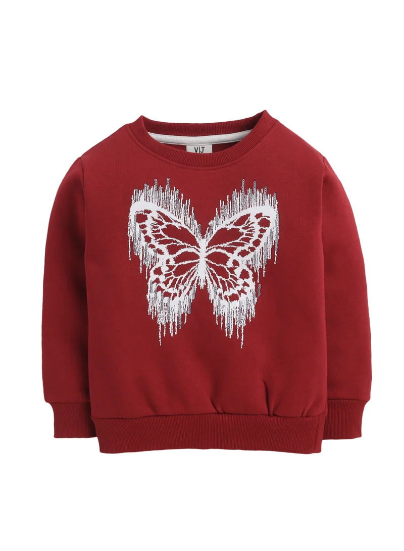 victor and jane Girls'  – Butterfly Print Sweatshirt | 100% Cotton