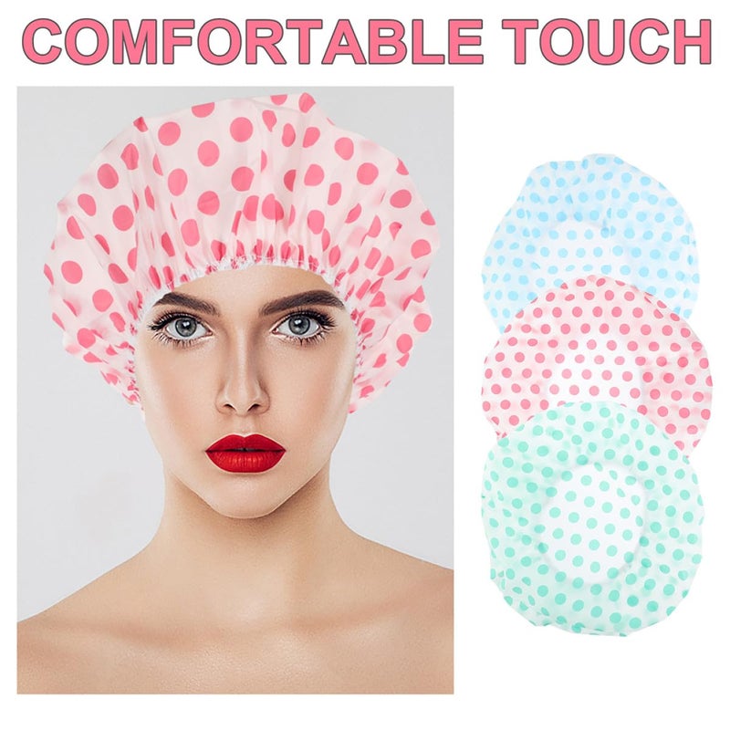 Large Waterproof Peva Shower Cap 6 Pack Reusable Bath Hair Cover For Long Hair - Image 5