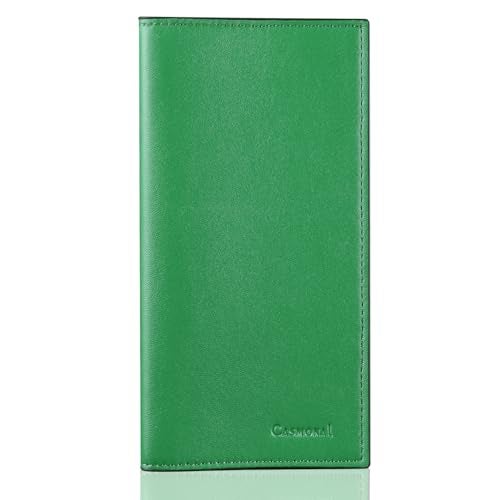 CASMONAL Premium Leather Checkbook Cover for Men and Women Checkbook Holder Wallet RFID Blocking - Image 1