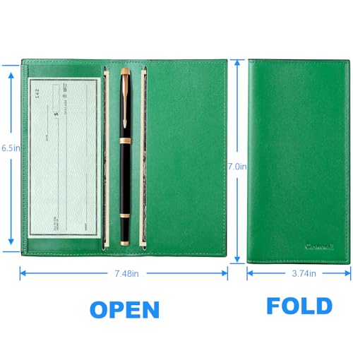 CASMONAL Premium Leather Checkbook Cover for Men and Women Checkbook Holder Wallet RFID Blocking - Image 5