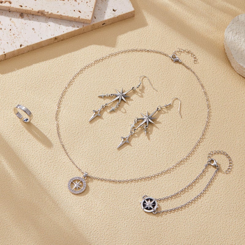 Axepet Stray Necklace Set SKZ Inspired Merch Bracelet Rings Stray Fans Earrings for Women Men - Image 3