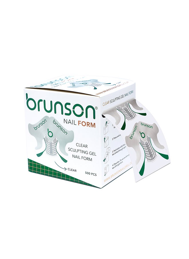 brunson Nail Form Clear Sculpting Gel 500 Pieces BNFCS  - Image 2