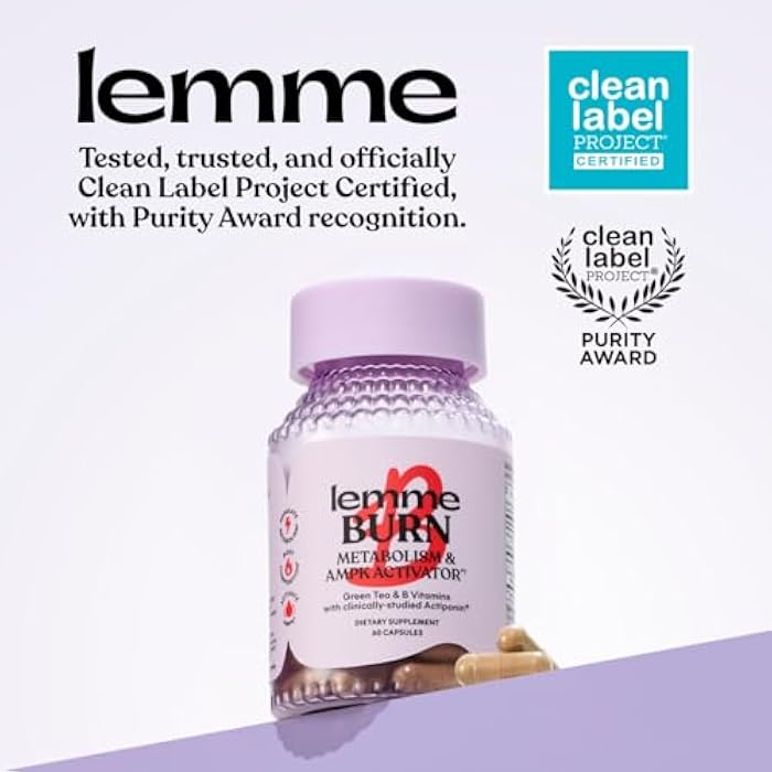 Lemme Burn - Metabolism, Belly Fat Burning + AMPK Activating Supplement for Men & Women w/Clinically Studied Actiponin Gynostemma, Green Tea Extract, Vitamins B6 & B12 - Gluten Free, 60 Count - Image 5