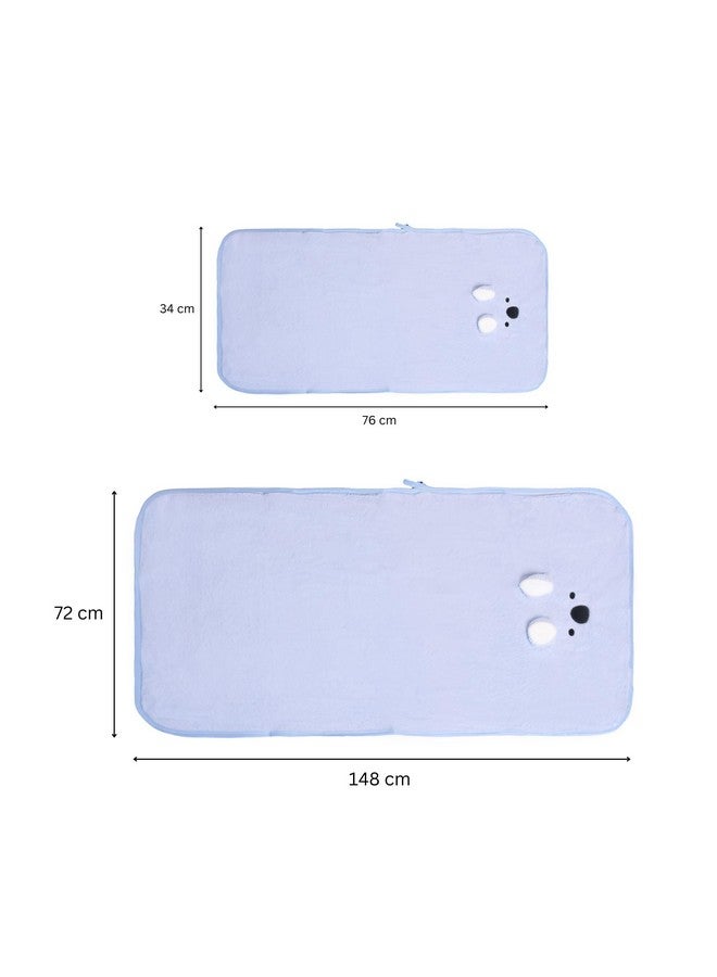 The Little Lookers Microfiber Kids Bath And Hand Towel|Quick Dry| Super Absorbent| Super Soft Rabbit Bath Towel For Babies|Toddler(Skyblue,Pack Of 2) - Image 2
