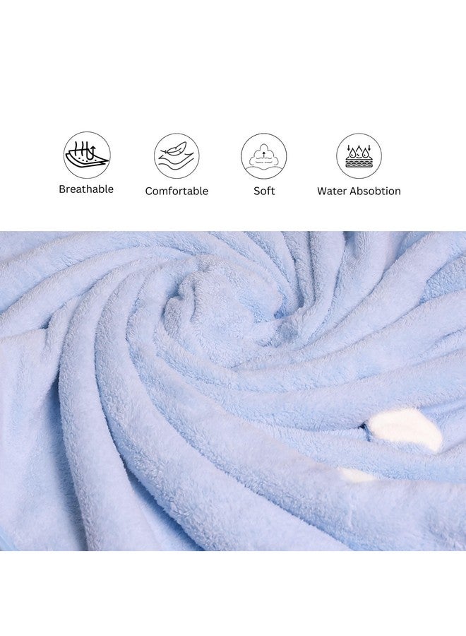 The Little Lookers Microfiber Kids Bath And Hand Towel|Quick Dry| Super Absorbent| Super Soft Rabbit Bath Towel For Babies|Toddler(Skyblue,Pack Of 2) - Image 3