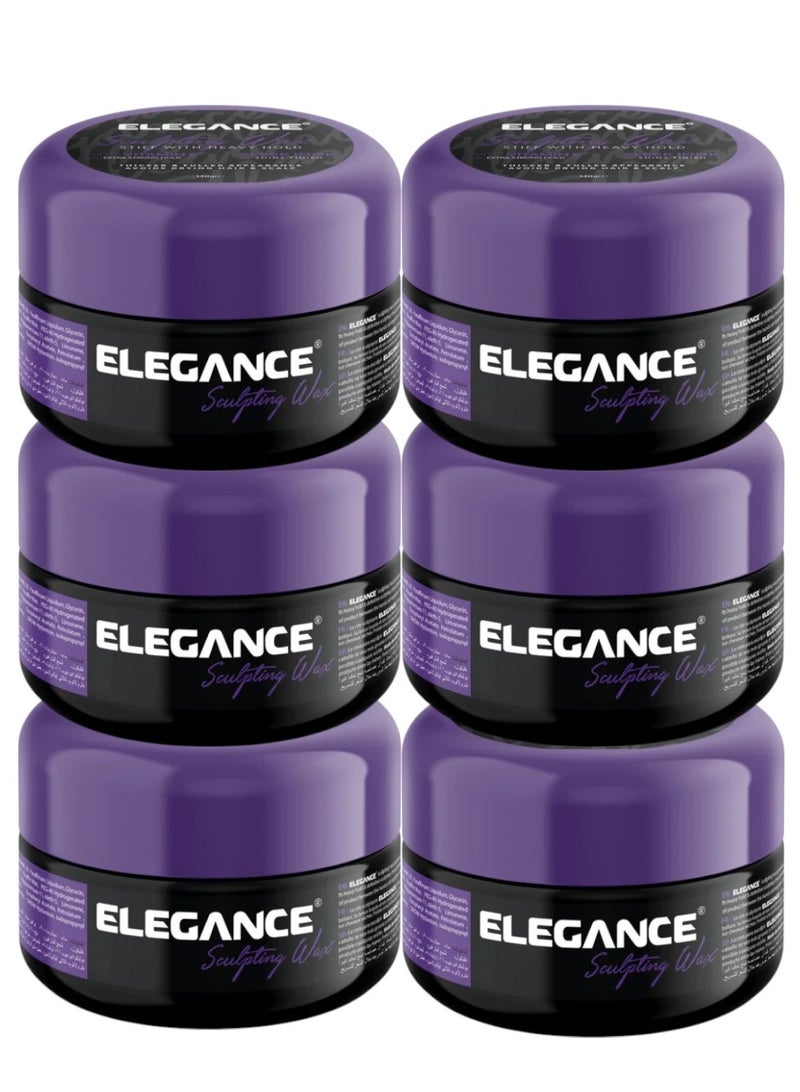 Elegance-E Series Sculpting Wax – Clear – 100ml – Pack of 6 | Extra Strong Hold, Vitamin E Enriched, Shiny Finish for All Hair Types - Image 2