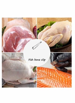 KASTWAVE 2 Pieces Fish Bone Tweezers Set Includes Stainless Steel Tongs Tweezers Fish Scale Scraper Removers Flat and Slant Tweezers Pliers for Chef Cooking Utensils, Sea Food, Beauty Tools  - Image 5