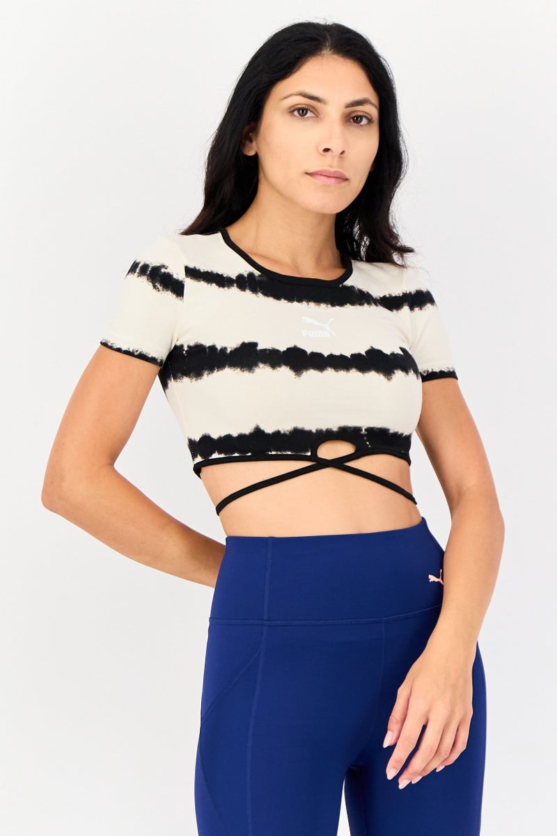 PUMA Women Sportswear Fit Short Sleeves Outdoor Crop Top, Multicolor - Image 1
