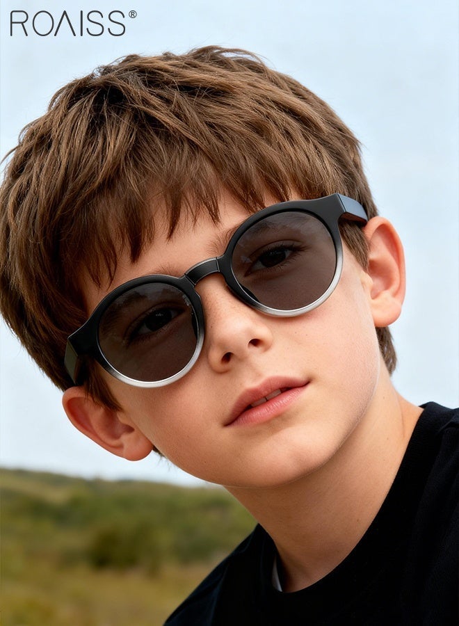 رويس نظارات شمسية دائرية قابلة للطي ومستقطبة للأطفال، حماية من الأشعة فوق البنفسجية 400، نظارات شمسية خارجية لطيفة للشاطئ والعطلات، مظلات شمسية خارجية قابلة للطي مع علبة صغيرة محمولة للأولاد والبنات والأطفال من سن 3 إلى 12 عامًا - Image 2