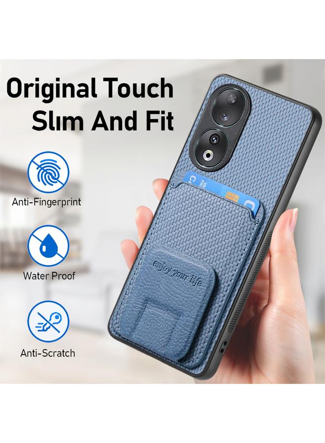 Zaboon Case For Huawei P60 Pro Carbon Fiber Card Bag Fold Stand Phone Case - Image 5