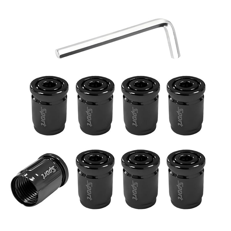 Yourkar 8 PCS Locking Car Tire Valve Stems Caps Dustproof Auto Tire Valve Stem Cover with Rubber Seal AntiTheft Tyre Air Stems Cover for Cars SUVs Bicycles Car Accessories Black - Image 3