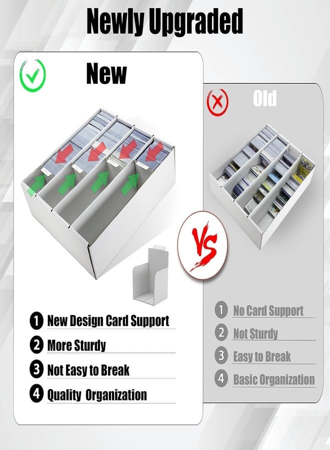 XRACV Card Storage Box with Card Stoppers, 3900 Count Trading Card Storage Box, 4 Row White Bulk Card Storage Boxes, Sports Card Storage Box for MTG TCG - Image 3