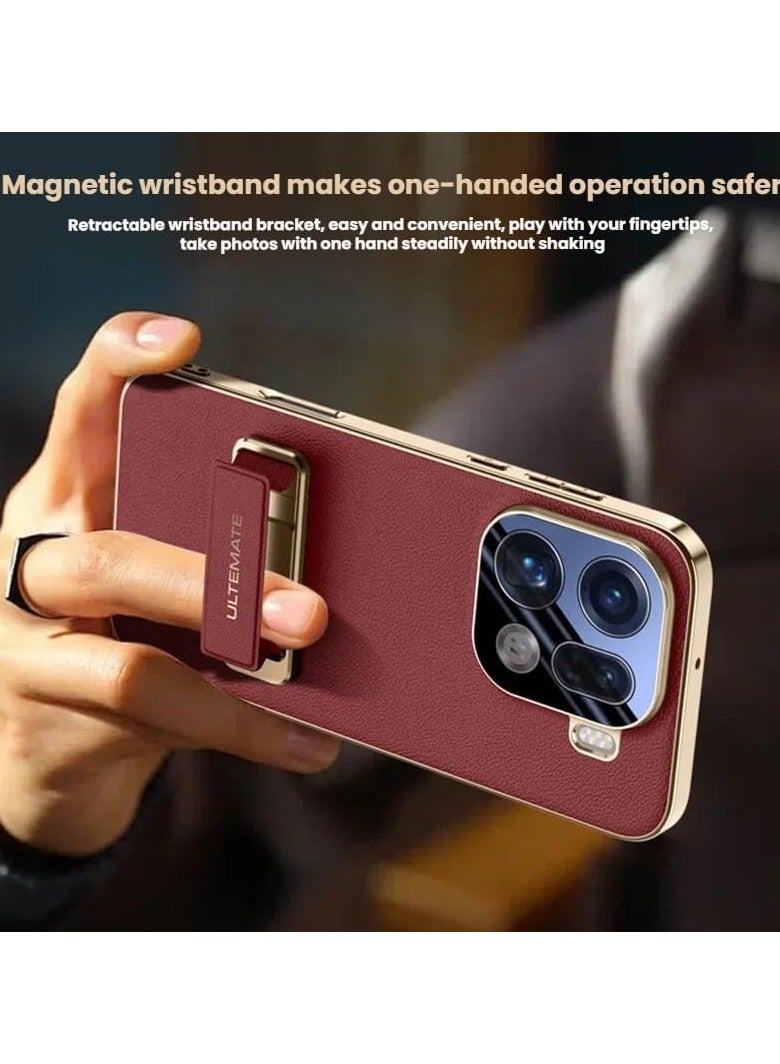 general Case compatible with OPPO Find X9 Pro, full-coverage camera lens protection, magnetic retractable wrist strap, metal rotating stand, shockproof protective case. - Image 4