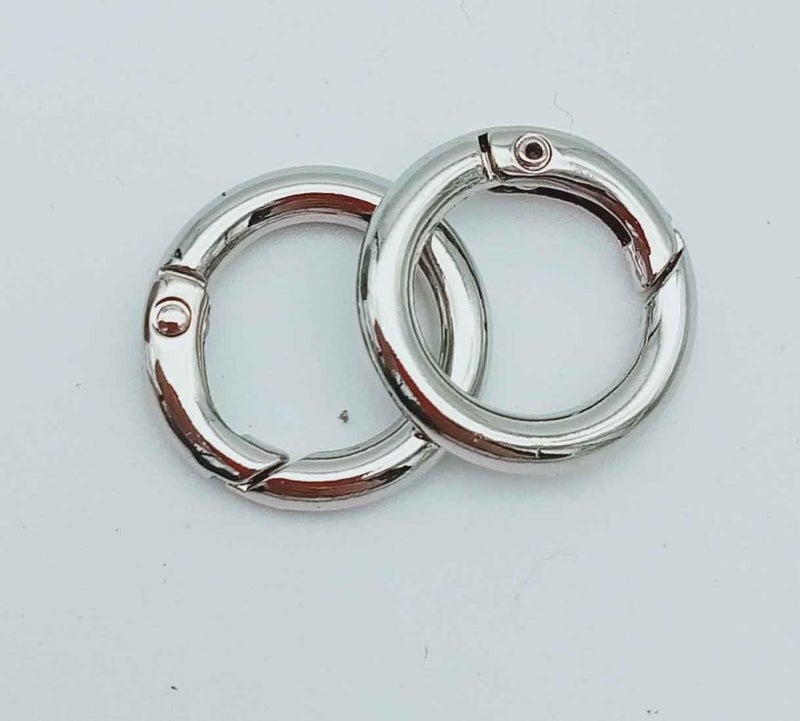 Angel Çanta Aksesuar Silver Color Mini Spring Ring 2 Pieces