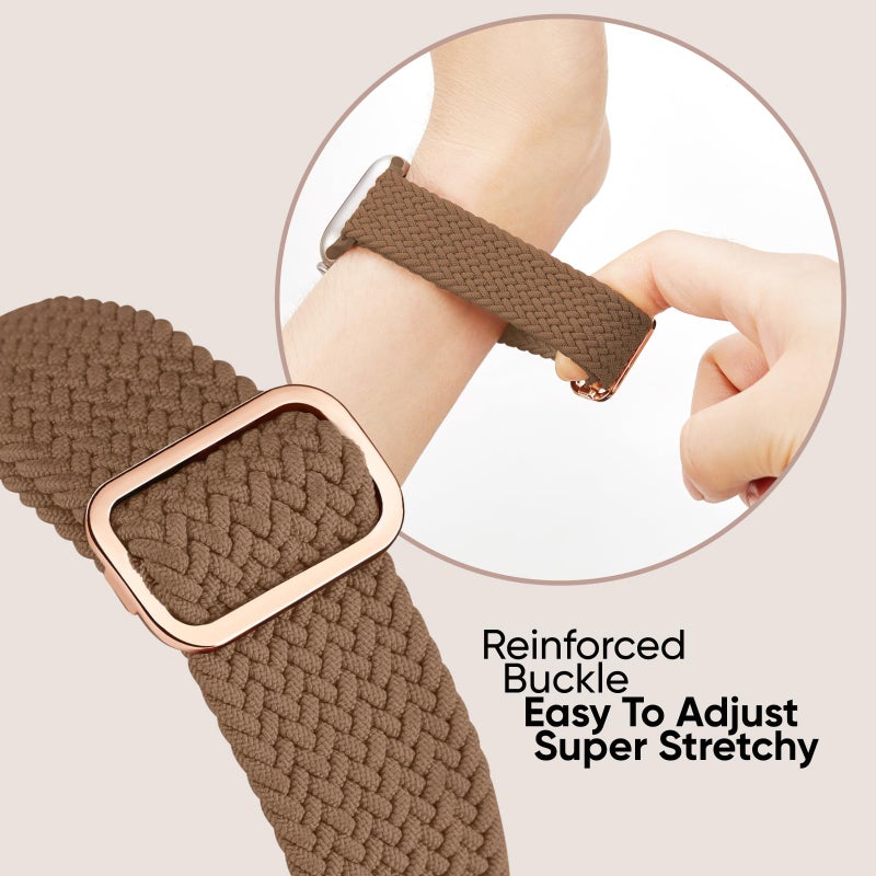 Knossen 6 Pack Braided Stretchy Bands Compatible with Apple Watch Band 38mm 40mm 41mm 42mm 44mm 45mm 46mm 49mm Women Men, Adjustable Nylon Solo Loop Elastic Straps for iWatch Series 11 10 9 8 7 6 5 4 SE Ultra - Image 5