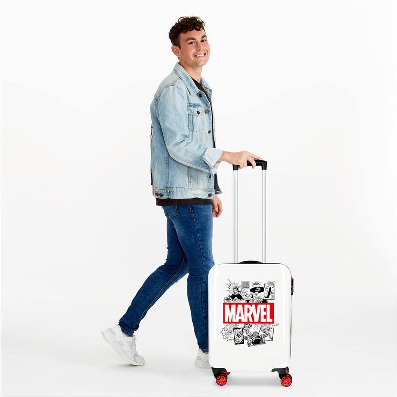 Marvel Avengers Comic White Cabin Suitcase 40 x 55 x 20 cm Rigid ABS Combination Lock 34 Litre 2.6 kg 4 Double Wheels Hand Luggage - Image 2