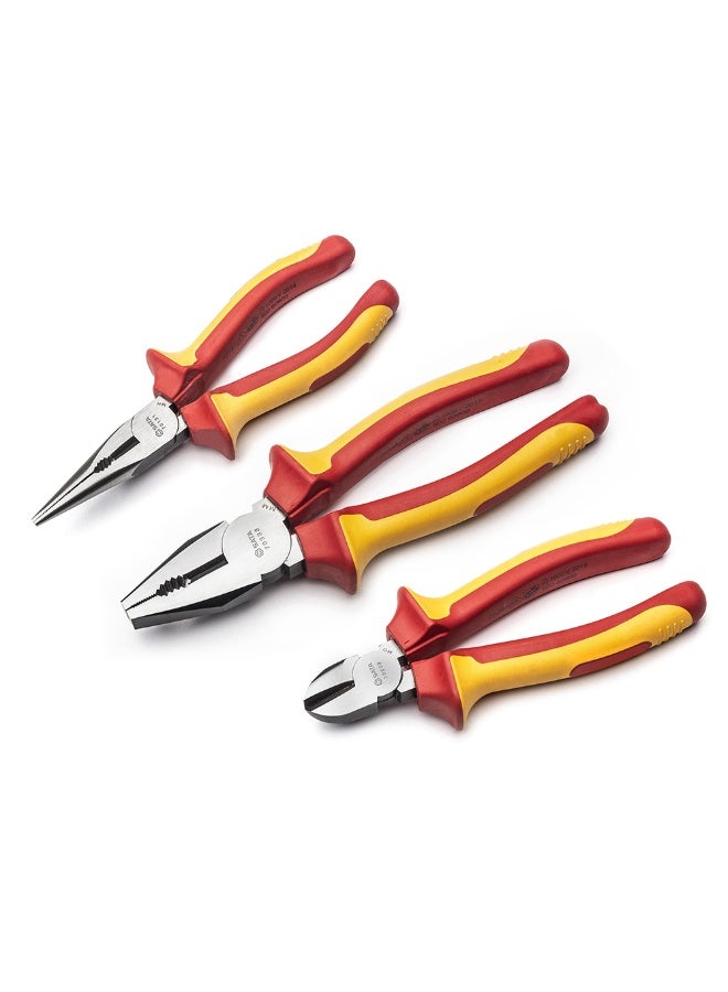 SATA GL09261 3-Piece VDE Insulated Pliers Set - Image 1