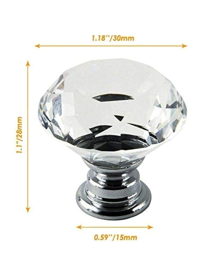 12-Piece Diamond Shape Crystal Glass Knob Set Clear 1.8x1.1x0.6inch - Image 3