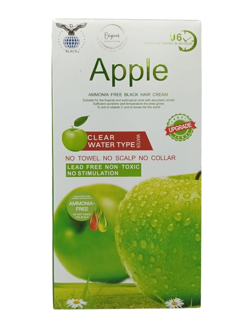 Apple Hair Dye (Natural Black)  Free of Ammonia  With 100% Coverage of White Hair From Black Advanced Hair Dye Cream 2 x 500 ml - Image 2
