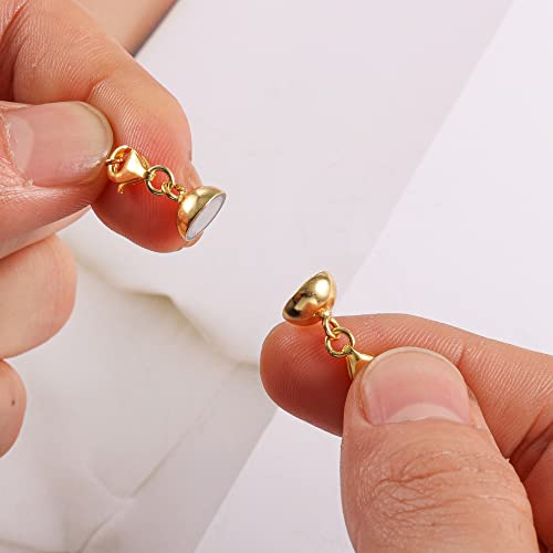 ALEXCRAFT 14K Gold Magnetic Necklace Clasps and Closures 925 Sterling Silver Double Lobster Clasp Magnetic Jewelry Clasps for Necklaces - Image 2