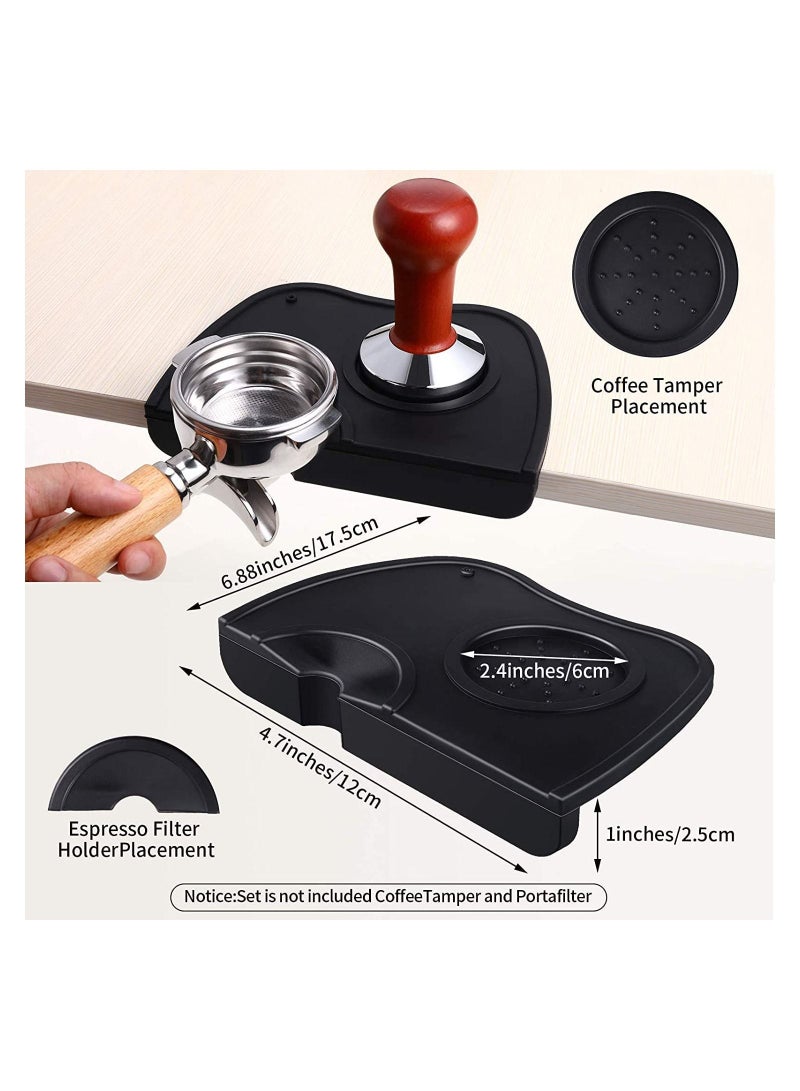 Arabest صندوق أدوات باريستا مع رافعة صنبور قابلة للإزالة ووسادة ضغط القهوة المتينة (أسود) - Image 4