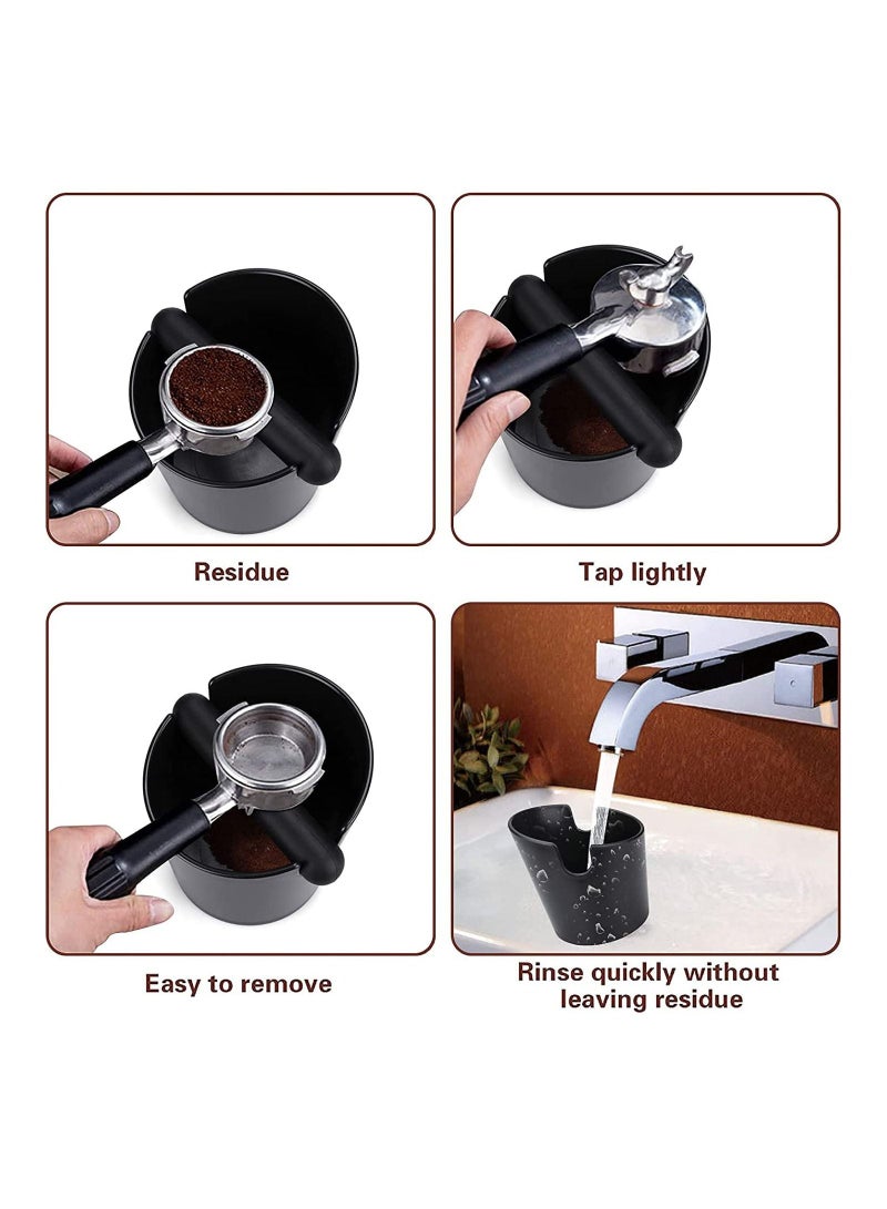 Arabest صندوق أدوات باريستا مع رافعة صنبور قابلة للإزالة ووسادة ضغط القهوة المتينة (أسود) - Image 3