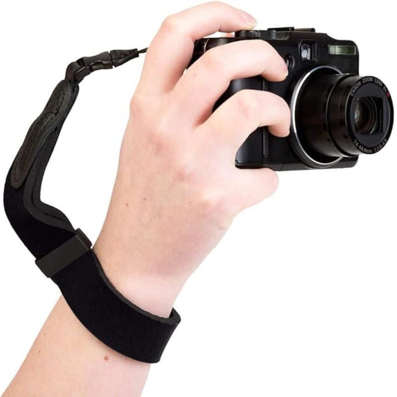 OP/TECH USA Mirrorless Neoprene Camera Wrist Strap â€“ Camera Hand Strap, Camera Wrist Lanyard for Small SLRs, Black - Image 1